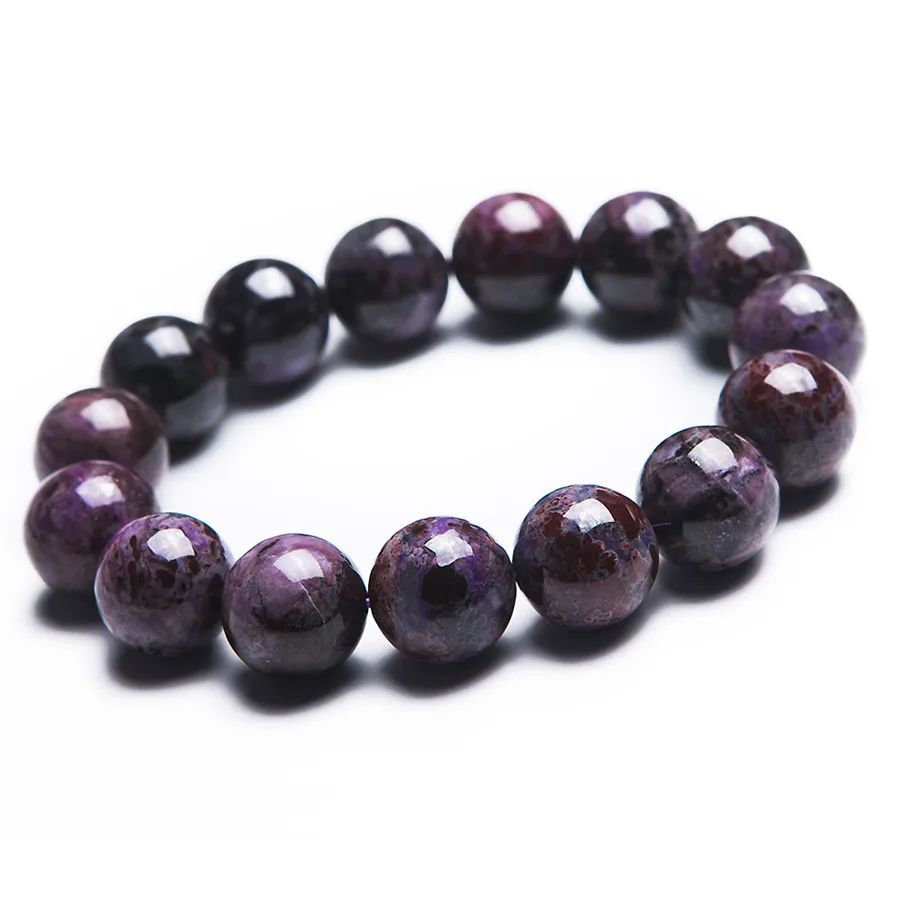 

15mm South African Genuine Purple Sugilite Natural Stone Bracelets For Women Lady Healing Round Beads Stretch Charm Bracelet