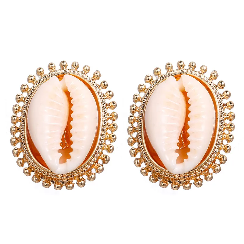 ZORCVENS New Fashion Creative Natural Shell Earrings for Women Boho Handmade Scallop Conch Drop Earrings Jewelry gifts