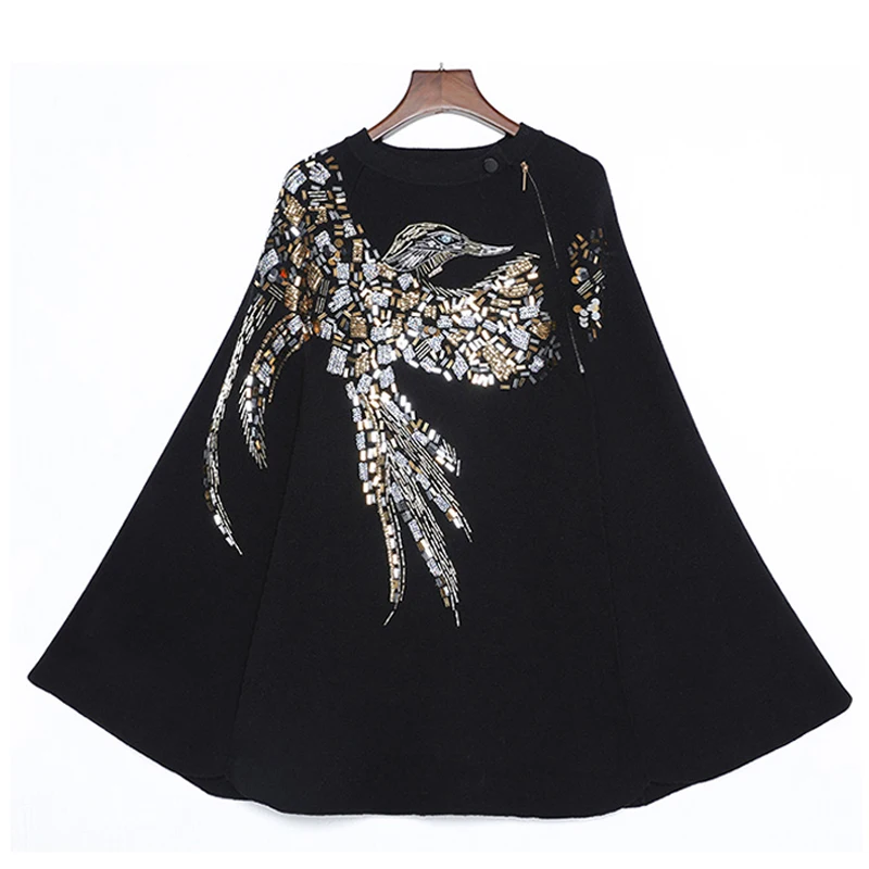 Женская трикотажная кашемировая накидка с рукавами летучая мышь|cloak coat|cloak coat