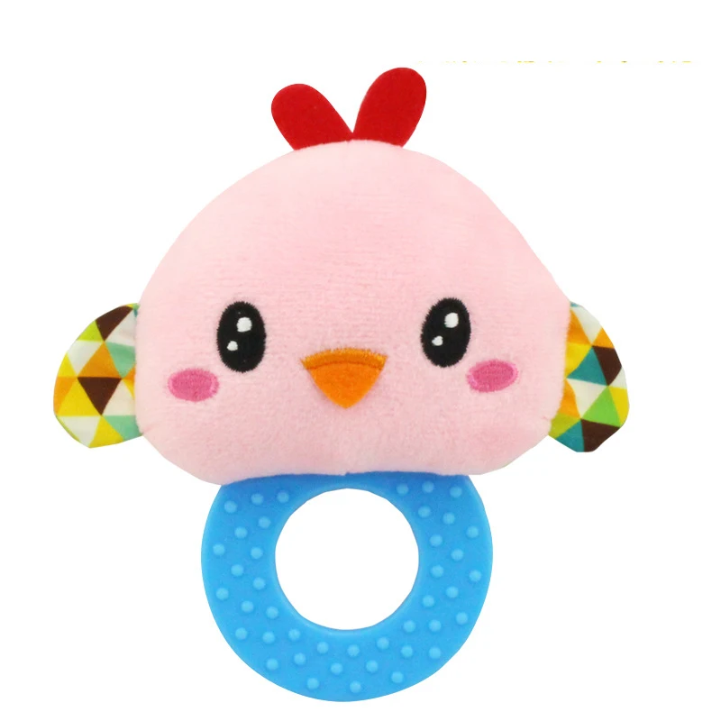 chicken Baby Infant Plush Rattle Stuffed Toy Hand Grasp Teethers Cute Animal Handbell Ring Newborns Early Development Boys Girls Gift - Цвет: chicken