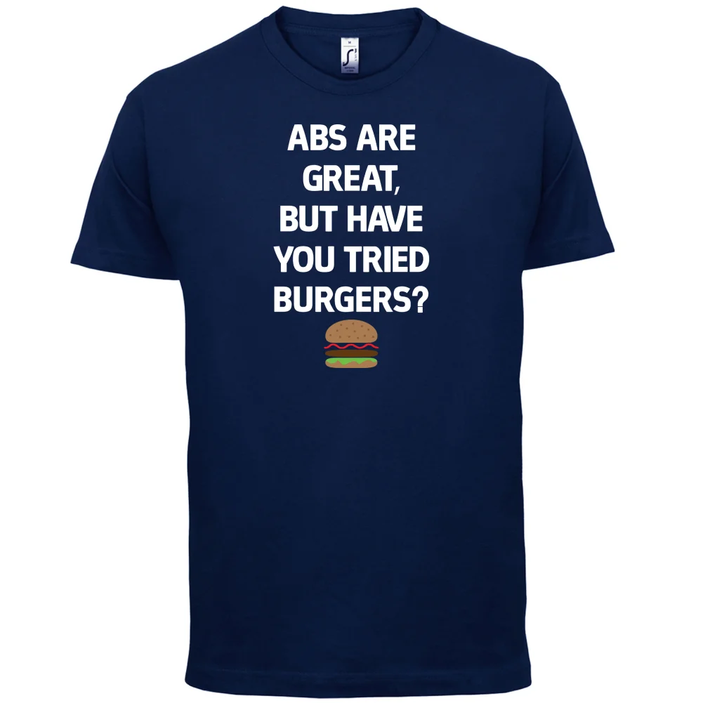 Abs отлично Burgers Мужская футболка забавная/Диета/здоровая Футболка с принтом