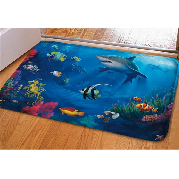 W053CN HUGSIDEA ковры 3D классный животный принт Дельфин Домашний напольный коврик для гостиной спальни нескользящий кухонный коврик коврики Tapis Alfombra - Цвет: W053CN