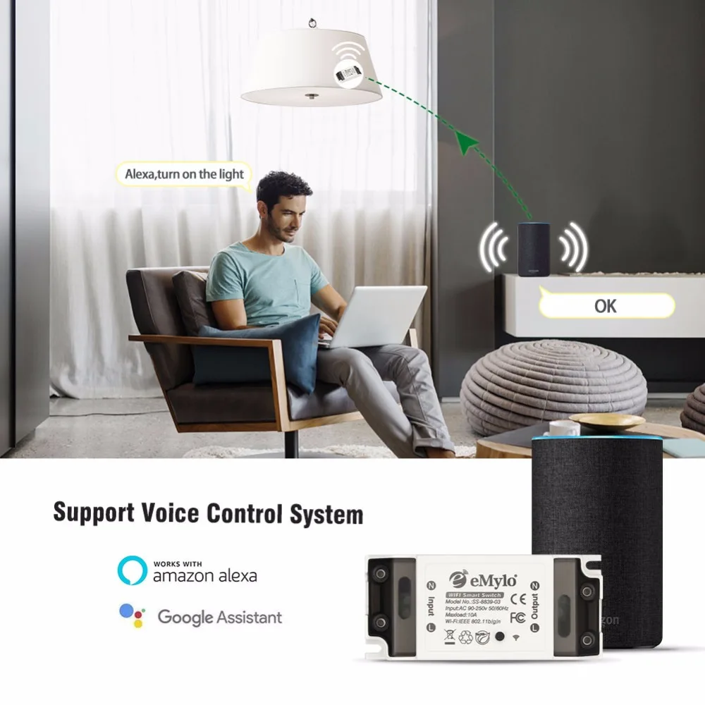 Умный Wifi модуль выключателя света беспроводное реле дистанционное управление