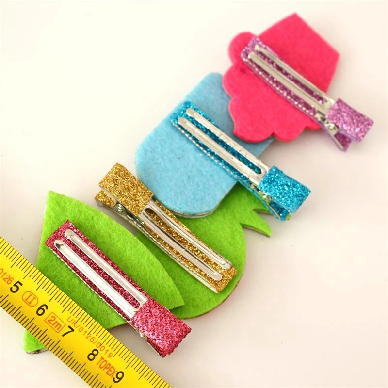 Горячая Распродажа заколки для волос 10 шт./лот блестящие фетровые в форме фруктов