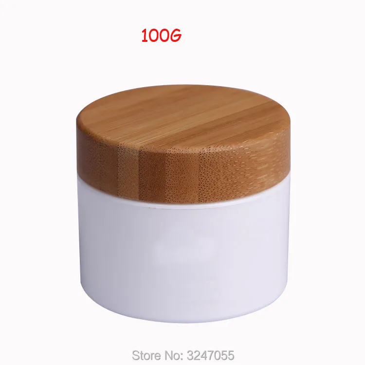 100 г/мл 20 шт./лот Белый Элегантный контейнер для крема лица DIY бамбуковая маска