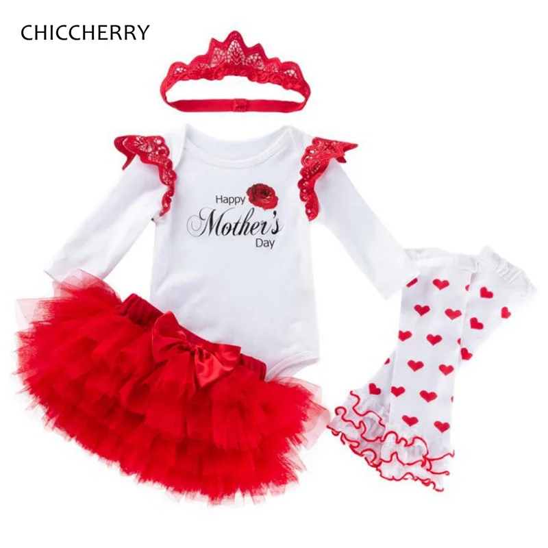 Одежда для малышей с надписью Love Mommy Happy Mother Day маленьких девочек Боди Кружевная
