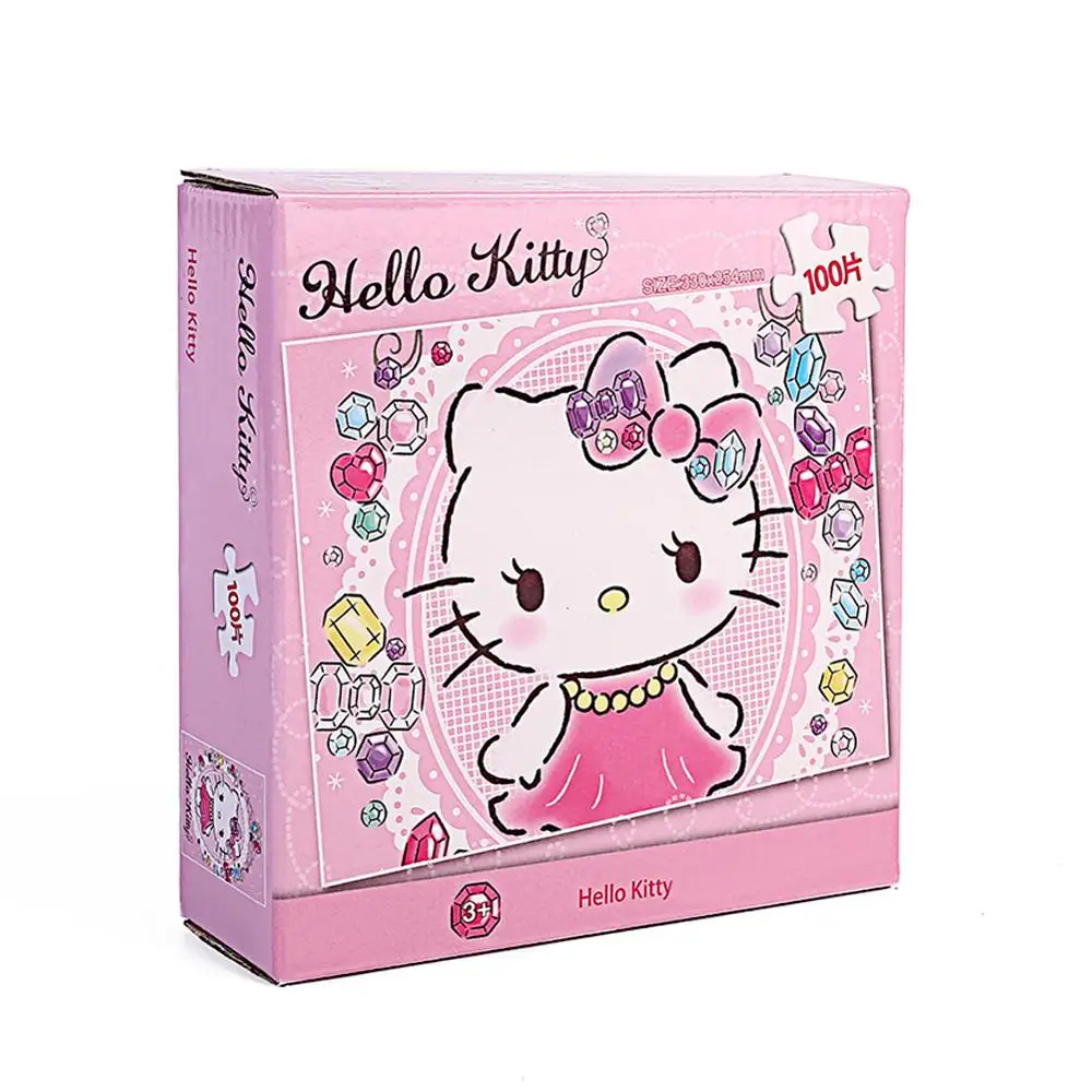 Hello Kitty 100 шт пазл для детей 4 8 Обучающие Развивающие Пазлы игрушки|Пазлы| |