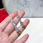 HIBRIDE роскошные женские серьги-подвески с кубическим цирконием серебристый цвет ААА, Модные женские ювелирные аксессуары, серьги E-647