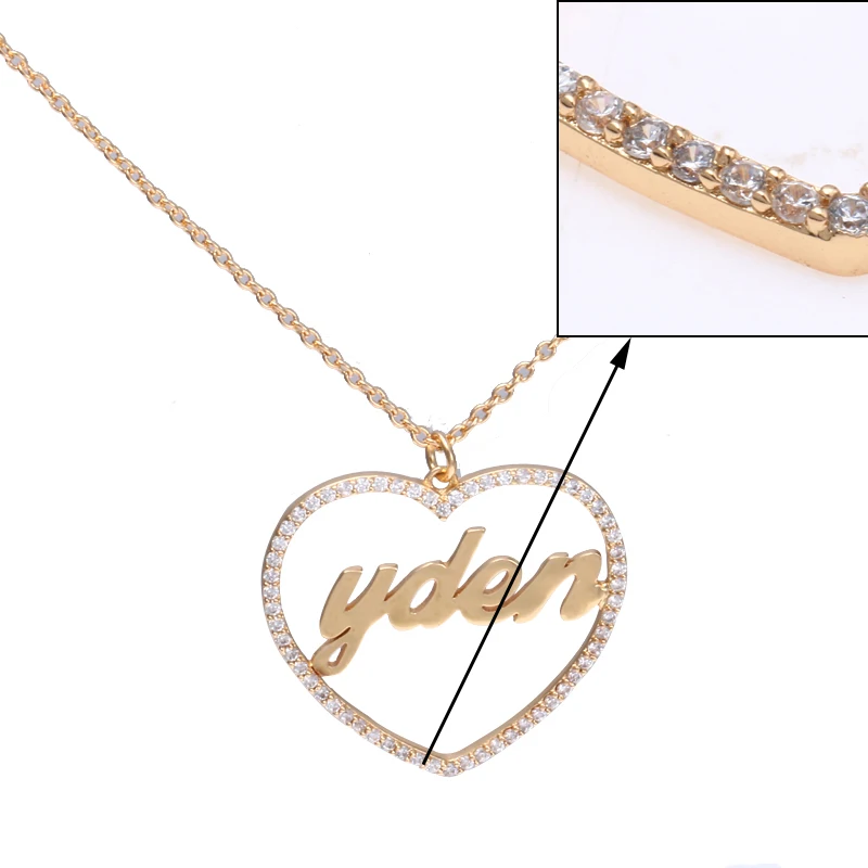 3 метра 30 мм микро проложить сердце ожерелья пользовательское имя