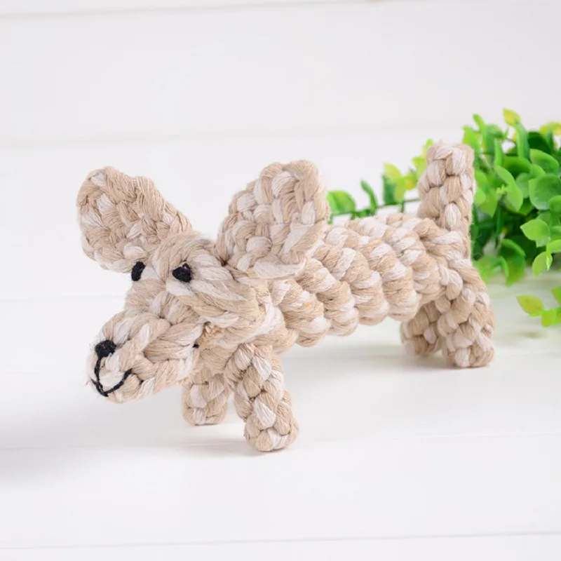 Хлопковая веревка плетеная кукла собака игрушка для домашних животных