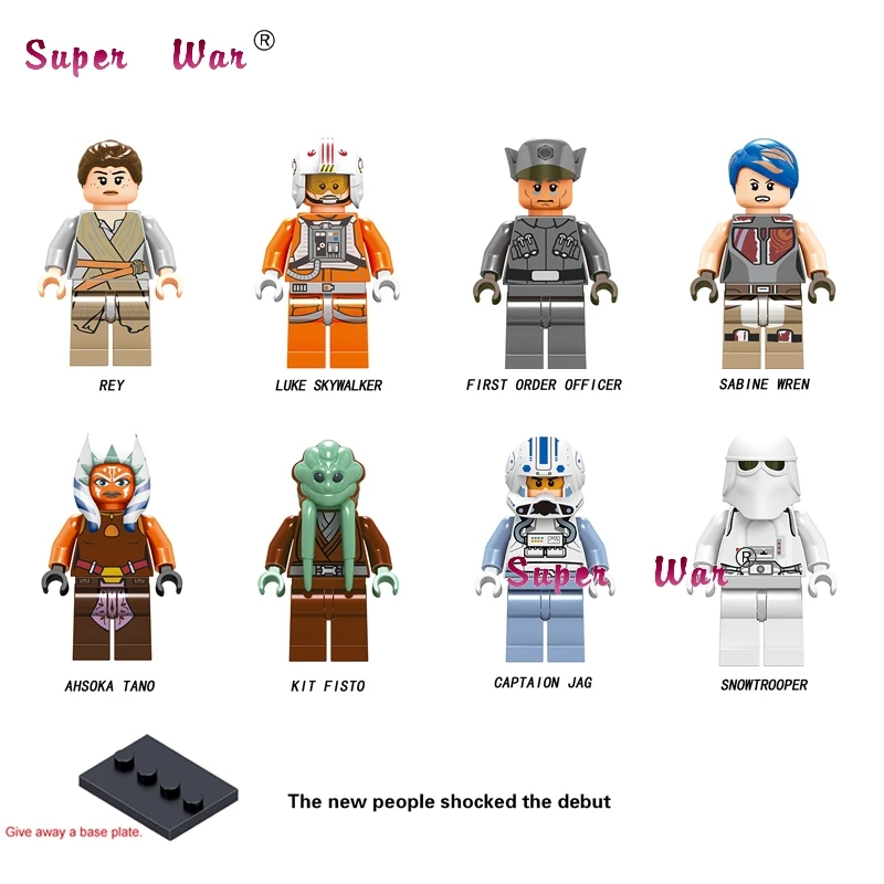 JC023-030 1 комплект серии 3 Leia Skywalker Yoda C3PO R2D2 Дарт Вейдер строительные блоки игрушки для детей - Цвет: JC023-030