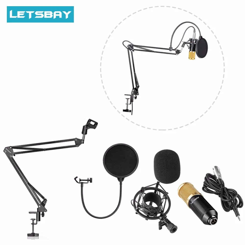 Letsbay ls-800 Studio вещания Запись конденсаторный микрофон ж/регулируемая подвеска