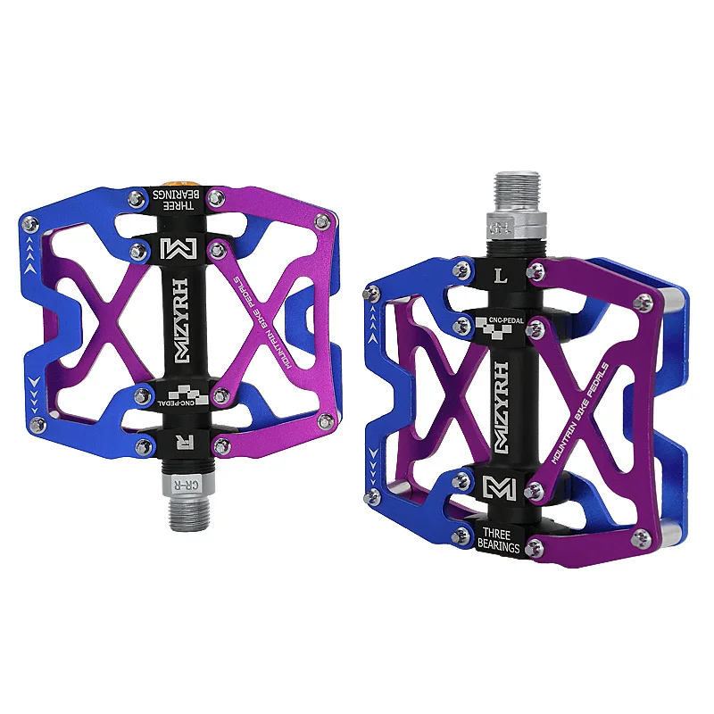 Blue purple MZYRH Y06, педали для горного велосипеда, велосипедные, сверхлегкие, алюминиевый сплав, Bicicleta, горный велосипед, ЧПУ, педали с подшипником, 7 цветов - Цвет: Blue purple