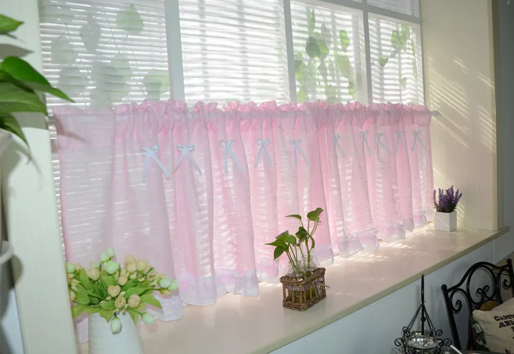 ZHH римантический стиль кухонные занавески кофейные короткие панельные римская