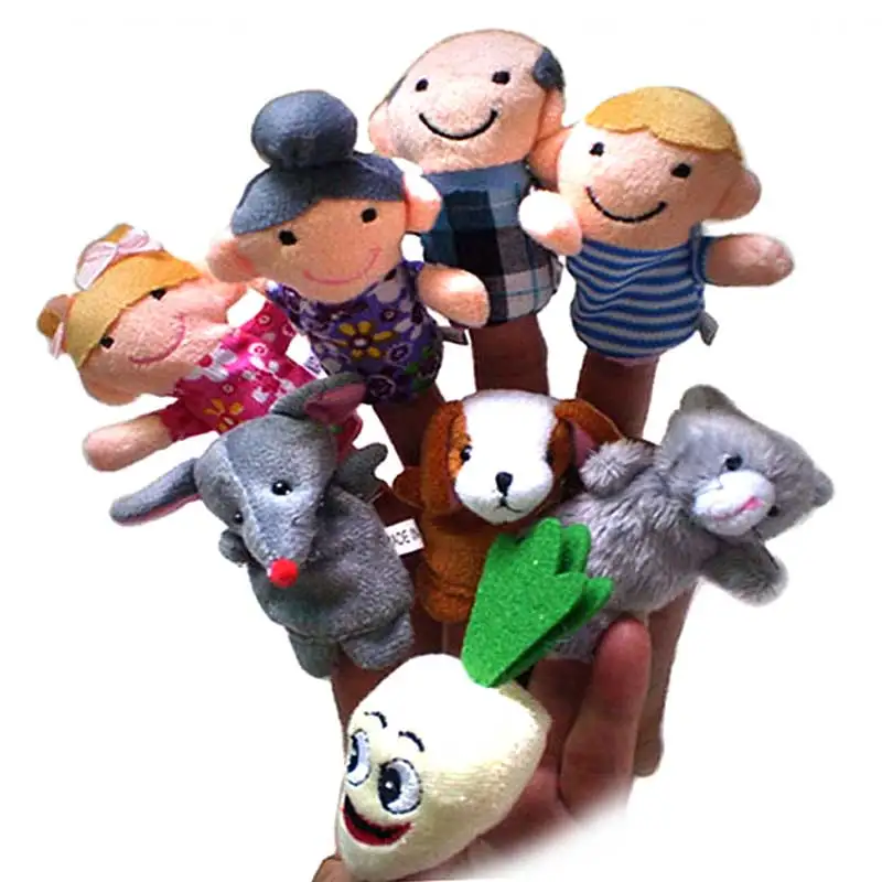 8 Pcs/ set Animals Finger Puppets Toys The Enormous Turnip Story Telling Nursery Fairy Tale Kids Birthday Christmas Gift | Игрушки и