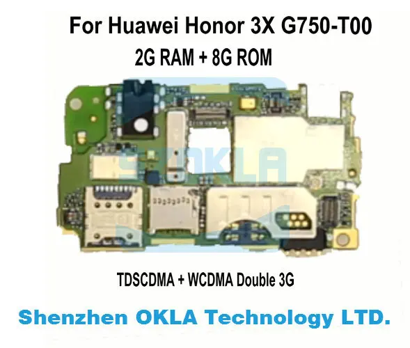 1 шт. используется для huawei Honor 3X G750 T00 Hareware то же самое с G750 U10 TDSCDMA WCDMA двойной 3g 2 sim-карты материнская плата