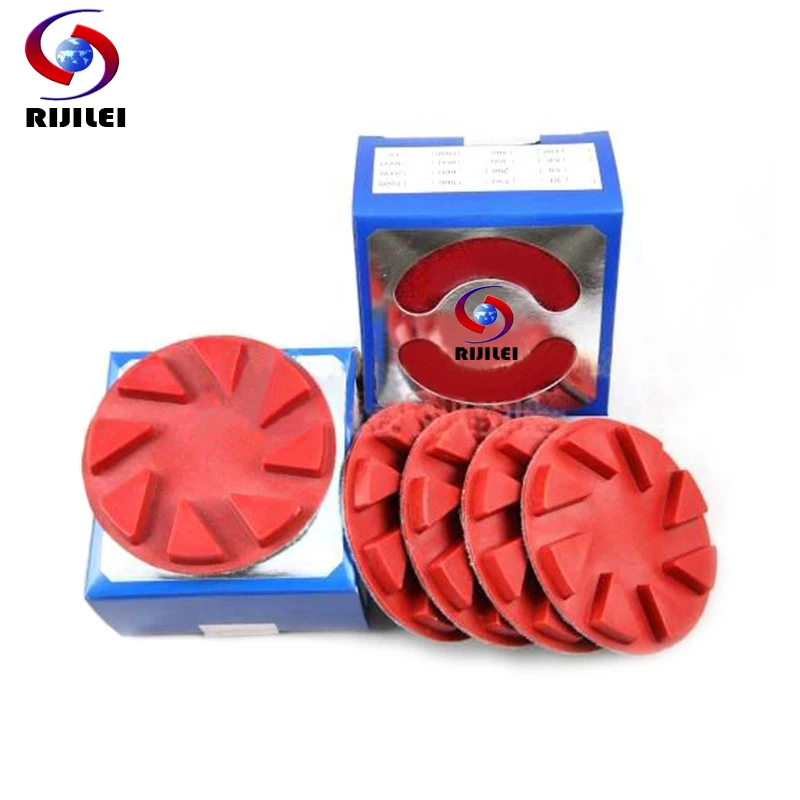 RIJILEI 5 pcs/lot 3 Inch Renovate Diamond floor Polishing pads 80mm Resin Polishing Disc For Concrete Terrazzo Marble Granite