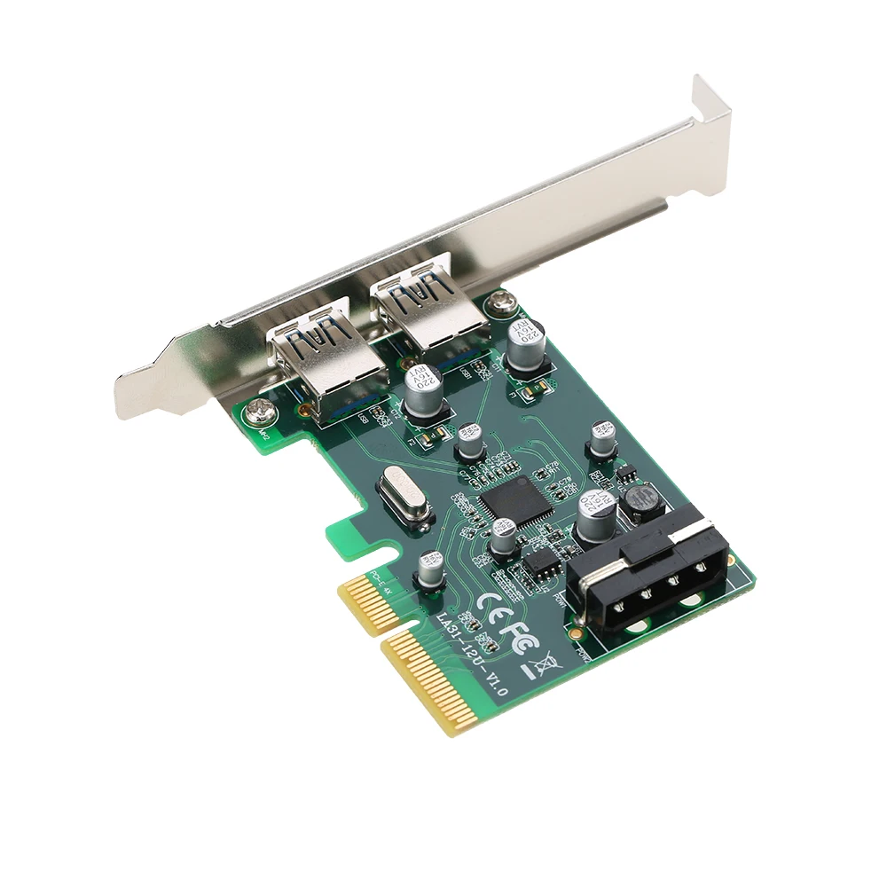 Плата расширения PCI E на 2 порта USB3.1 тип A Express контроллер Суперскоростной 10 Гбит/с с