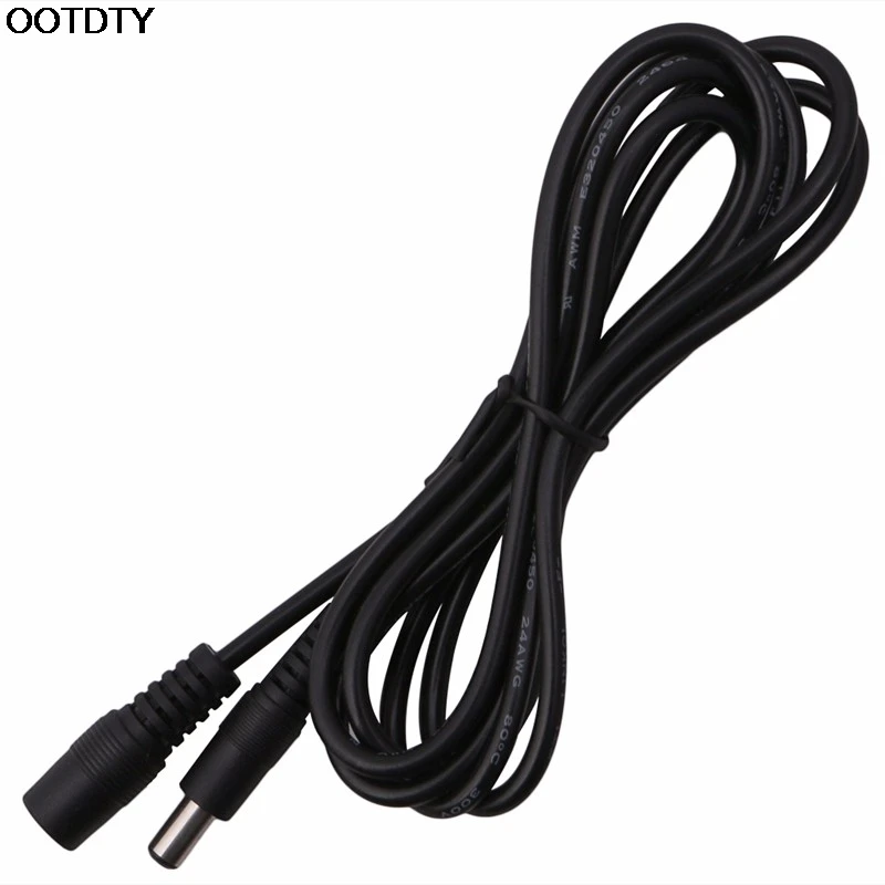 1pcs OOTDTY 1.5m/3m/5m Audio Extension Cable 5.5mm x2.1mm Female To Male Adapter DC Power Cord Lead Connector |