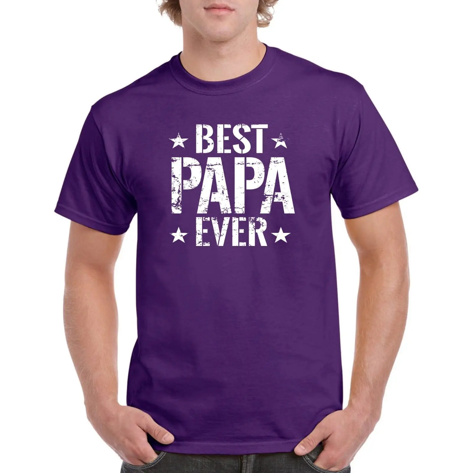 Лучшая мужская футболка Papa Ever подарок для отца и деда 100% хлопковая хипстерские