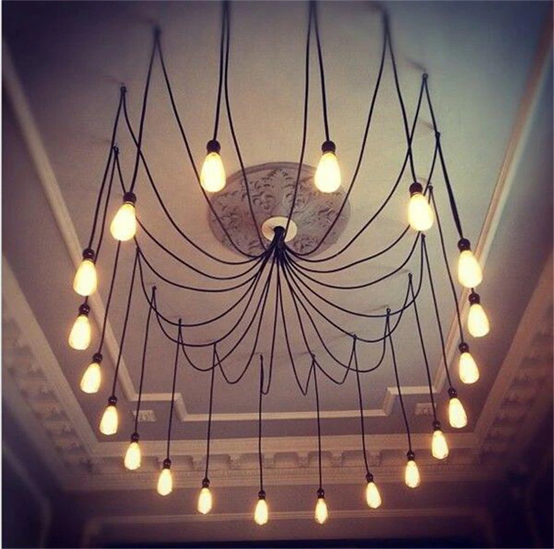 Лофт современный ретро большой паук люстра освещение светодиодный DIY 14