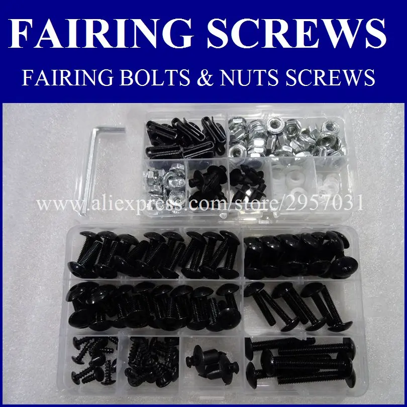 

Black silver fairing bolts & nuts fairing screws kit for YAMAHA YZF1000R Thunderace 1997-2007 YZF1000 R 97-07 Fairing bolts kit