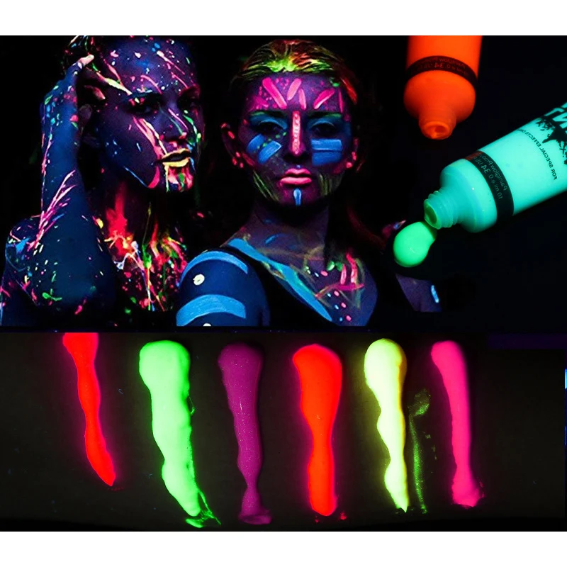 6 цветов акриловые Краски светится в темноте золото светящиеся световой
