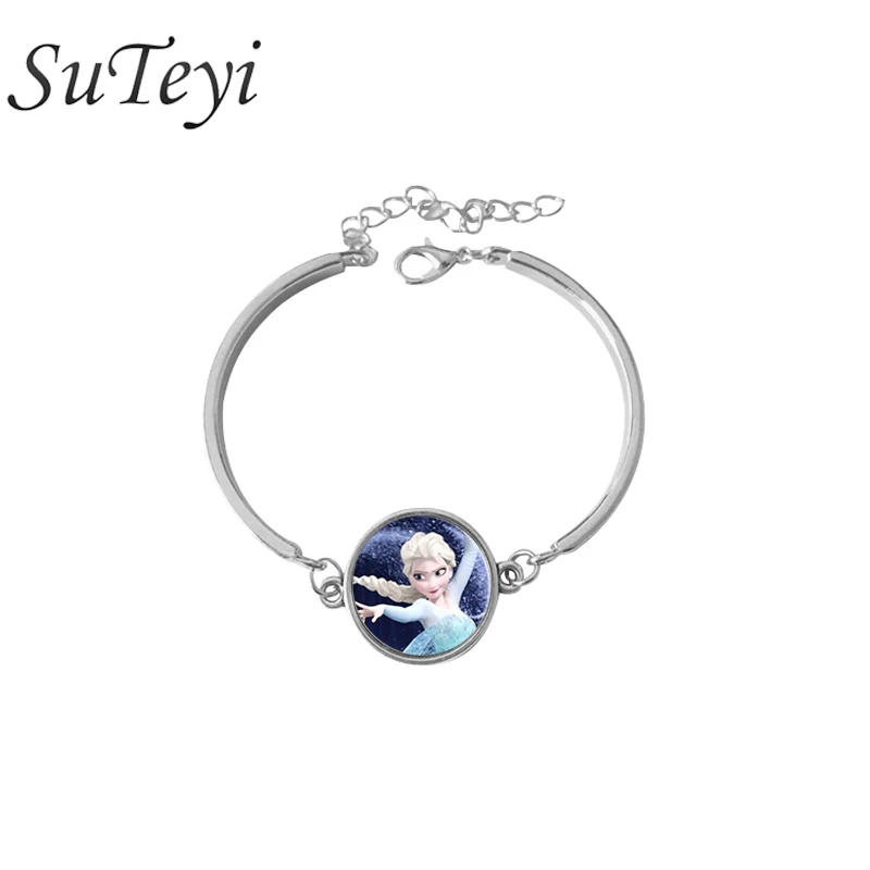 s13 SUTEYI аниме мультфильм королева Эльза браслет Красивая Королева ожерелье Браслеты романтическая принцесса и принцесса ювелирные изделия подарок для девочек - Окраска металла: s13