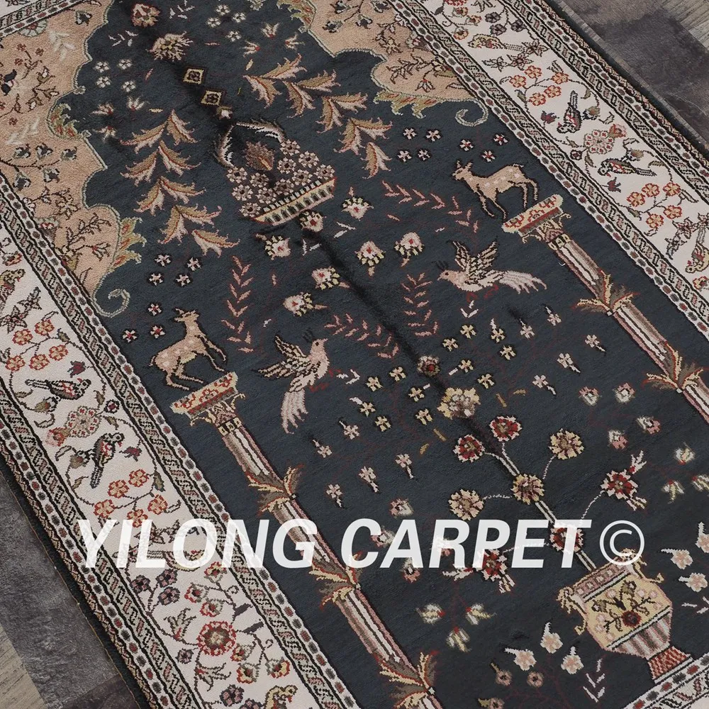 YILONG 3 'x 5' синие шелковые натуральные ковры ручной работы из Турции стильные