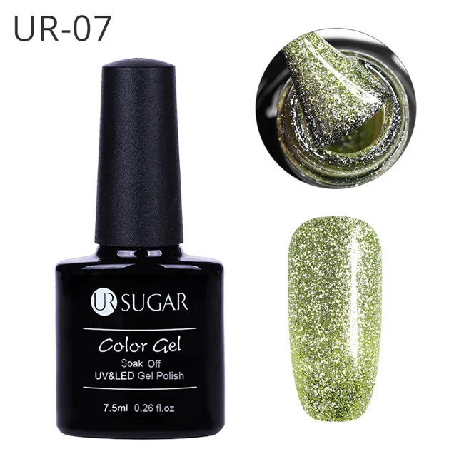 UR 07 Ur Sugar 7,5 мл замачиваемый УФ-Хамелеон голографический Гель-лак звездный блеск лак для ногтей - Цвет: UR 07