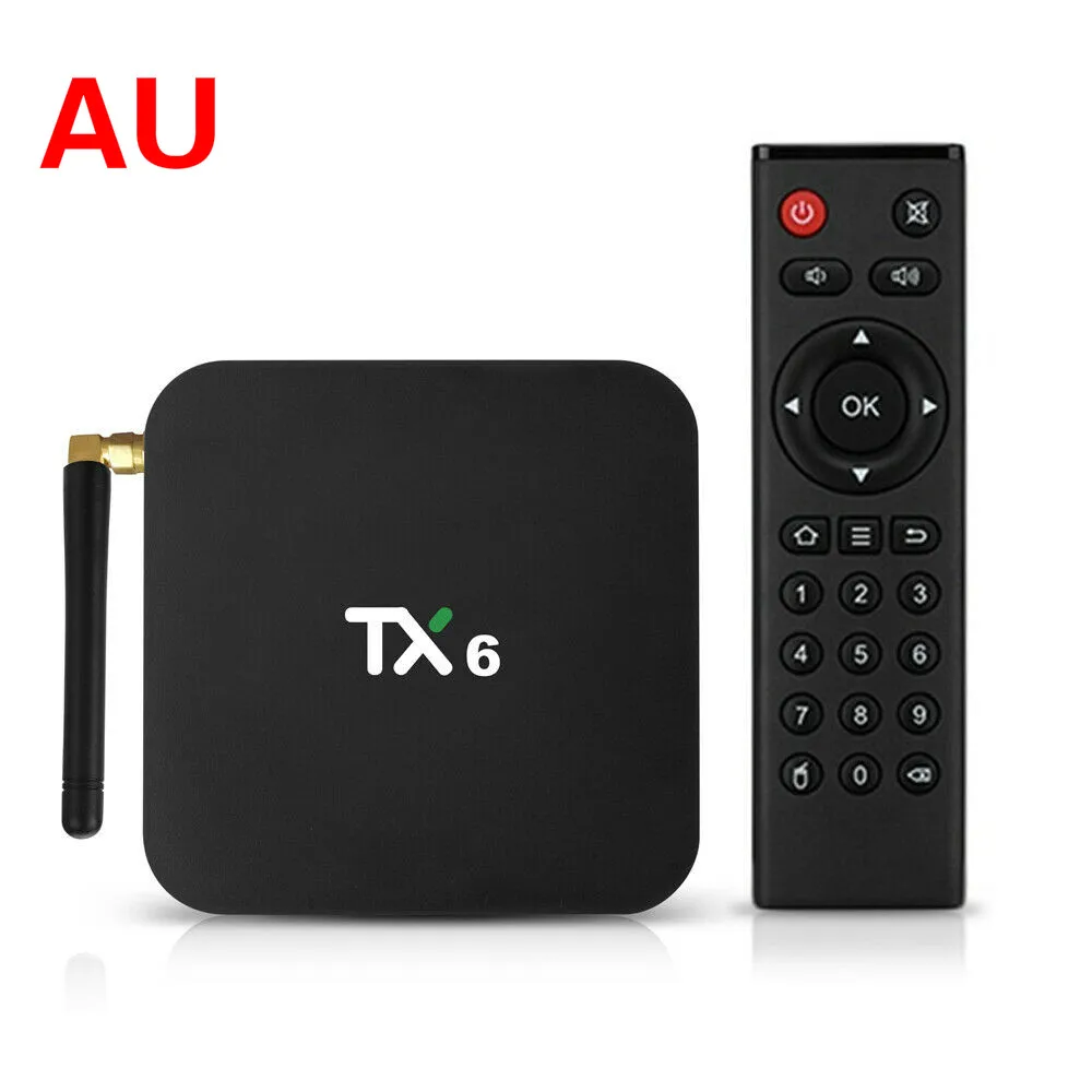 AU Plug TX6 Мини Смарт ТВ приставка Android 9,0 2+ 16GB 100M четырехъядерный ТВ приставка Dual 2,4/5 Ghz Поддержка tf-карты wifi 4K HD телеприставка медиаплеер - Цвет: AU Plug