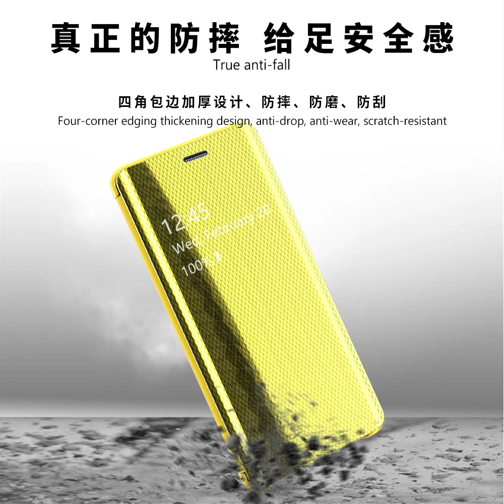 Зеркальный умный флип-чехол для samsung Galaxy S9 S8 Plus S7 S7Edge Note 8 9 вертикальный зеркальный защитный чехол-подставка для телефона