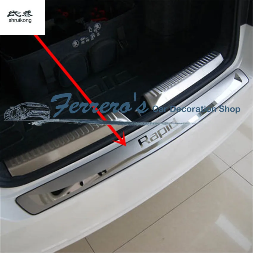 

1PC Stainless Steel Back Rear Trunk Sill Scuff Plate Protection Pedal Cover for 2012-2015 SKODA Rapid / Rapid Spaceback