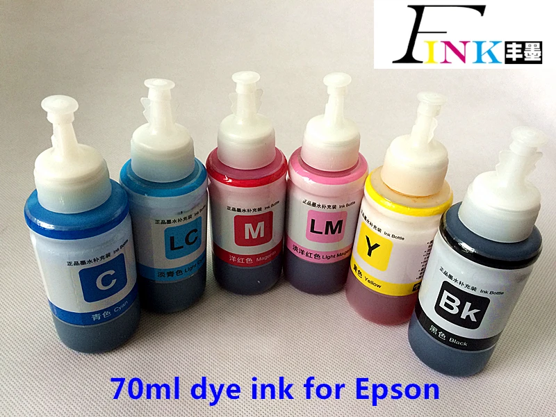F ink 6 цветов краситель без OEM набор из чернил для заправки 70 мл Epson L800 L801 картридж