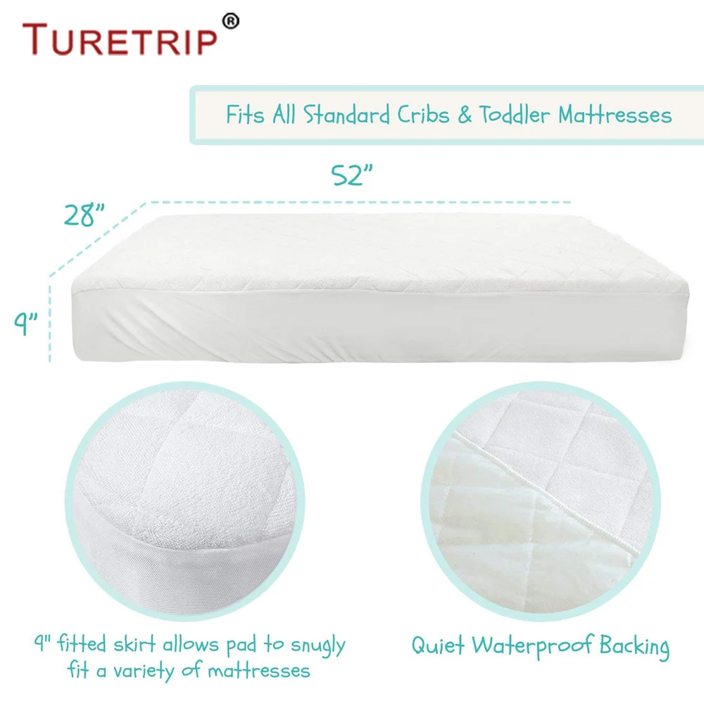 Turetrip 72X132CM бамбуковый махровый водонепроницаемый чехол для матраса детской