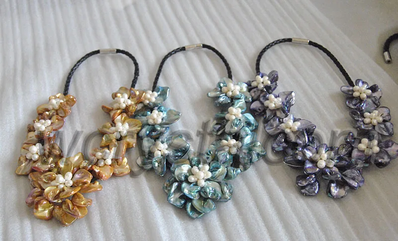 Женское Ожерелье с белым жемчугом семь цветов|bib necklace|necklace necklaceflower necklace |