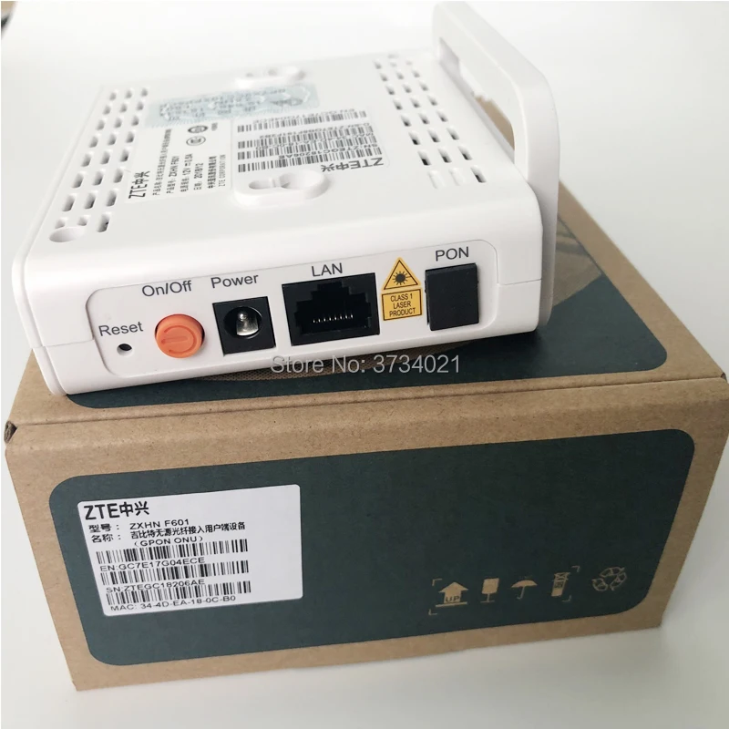 50 шт. FTTH ZTE GPON ONU F601 Fibra Optic ZXA10 ONT 1GE маршрутизатор одномодовый FTTO английская версия