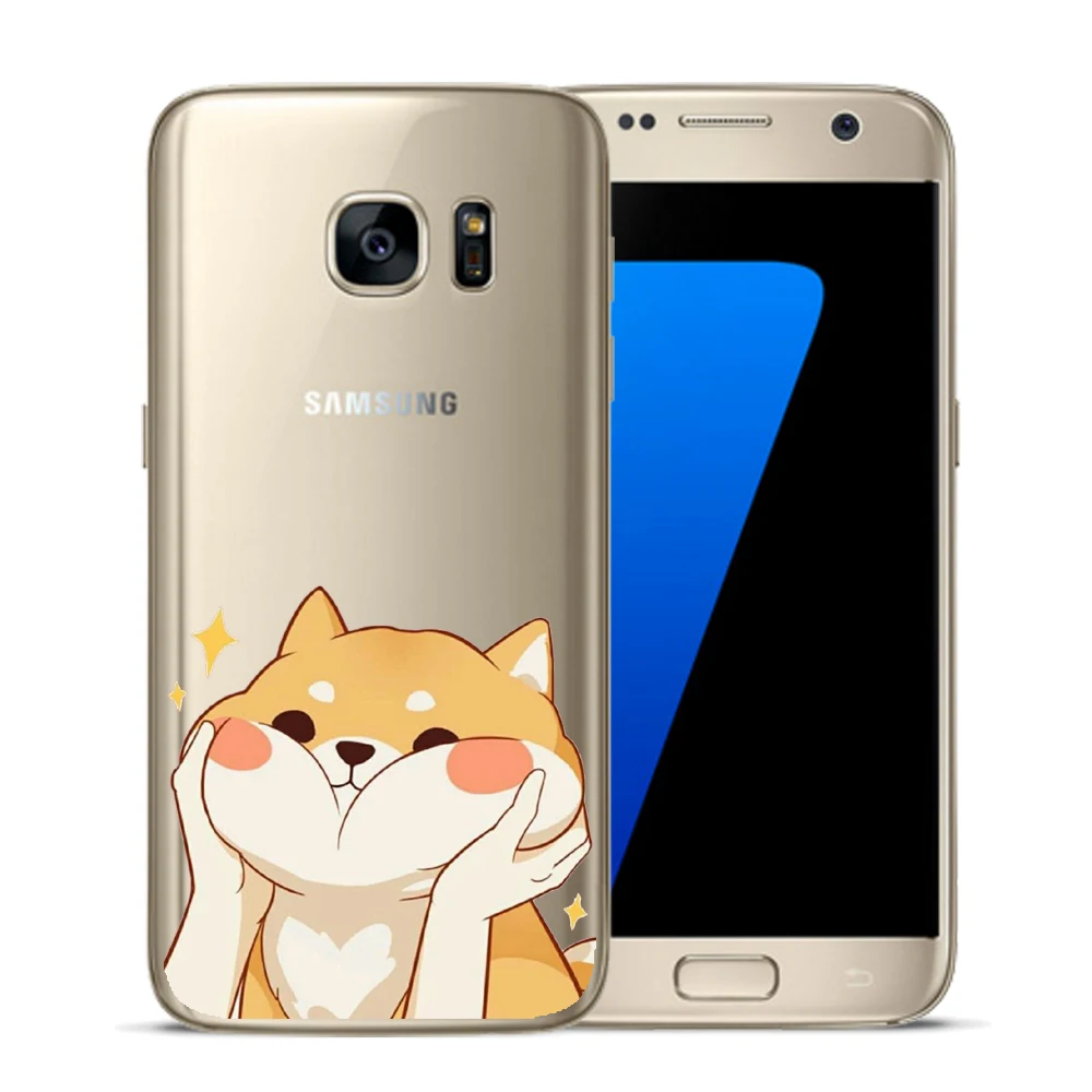 Крутой Мягкий ТПУ чехол Corgi с рисунком мопса для Samsung Galaxy S5 Mini S6 S7 Edge S8 S9 S10 Plus E S10E Note