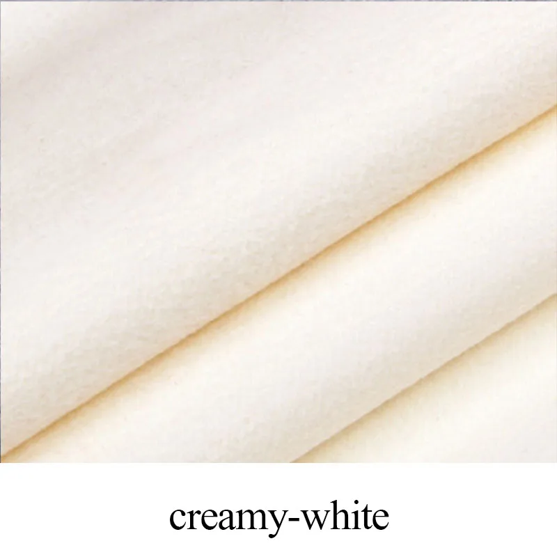 creamy-white 0,5 м/лот 150 см ширина шерстяная ткань кашемир утолщение Осень и зима одежда пальто юбка - Цвет: creamy-white