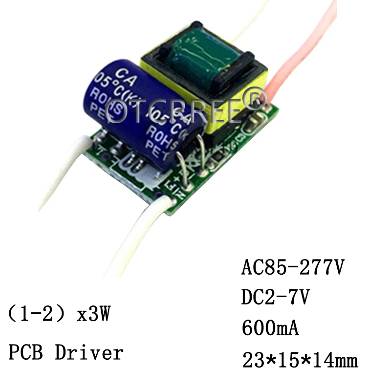 AC85-277V светодиодный драйвер 1-2x3w 2-4x3w 6-10x3w 10-18x3w 18-30x3w 600mA 650mA постоянный ток трансформаторы Питание - Цвет: 1-2x3w