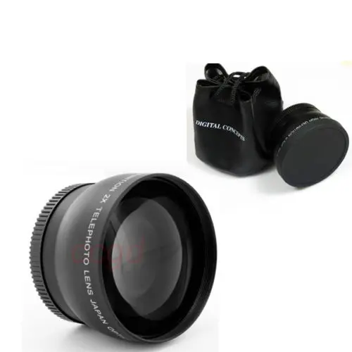 58 мм 2X Цифровой телеобъектив высокой четкости для DSLR камеры Canon Nikon с 58 мм резьбовым объективом