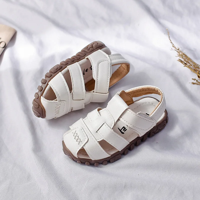 Brand Quality Leather Sandals for Boy Kids Moccasins Shoes Boys New 2019 Summer School Big Child Shoe Size 21-36 | Детская одежда и