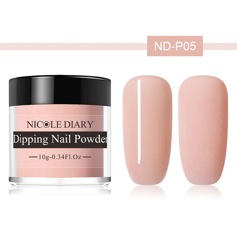 ND-P05 NICOLE DIARY 10 г телесный набор порошков чистый французский окунание блеск для ногтей без лампы лечение Dip порошок для ногтей маникюр дизайн - Цвет: ND-P05