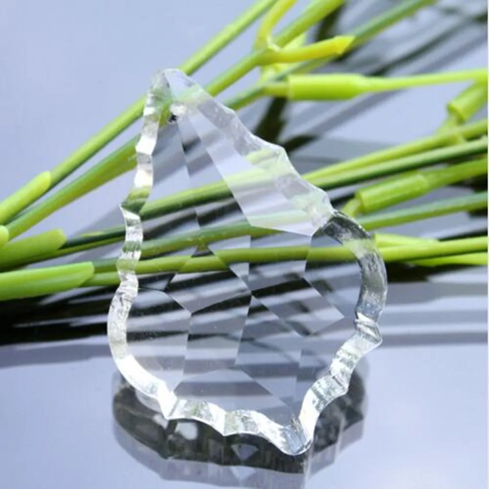 50pcs/Lot 50mm Crystal Maple Leaf Prism Pendant k9 Crystal Prism Drop Pendant For Chandelier Suspension