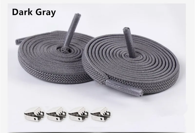 Dark Gray 100 см цветные эластичные шнурки для обуви, удобная пряжка, цветные эластичные силиконовые шнурки без завязок, шнурки для обуви, шнурки для кроссовок - Цвет: Dark Gray