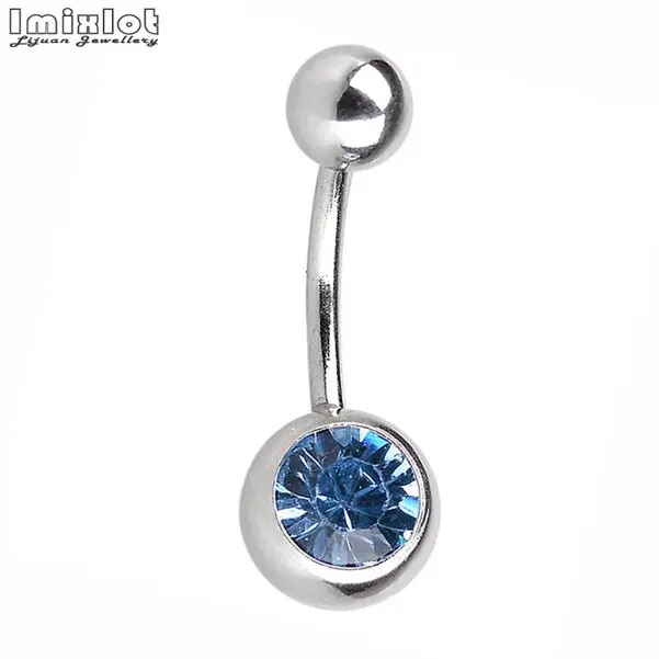Light Blue 1 шт. хирургическая нержавеющая сталь пирсинг пупка Спираль пирсинг уха серьги тело ювелирные изделия пирсинг для пупка - Окраска металла: Light Blue