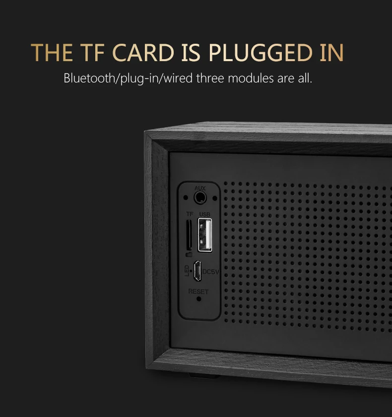 Oneder V2 Bluetooth динамик Портативный Модные НЧ-динамик с FM радио деревянный динамик bluetooth, Bluetooth колонки caixa de сом Поддержка TF
