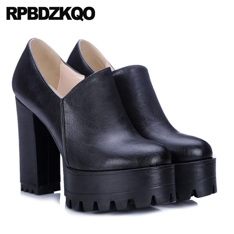 Women Ankle Boots 2021 Round Toe Exotic Dancer 10 High Heel Chunky Booties Sexy Shoes Waterproof Extreme Fetish Big Size Vintage | Обувь