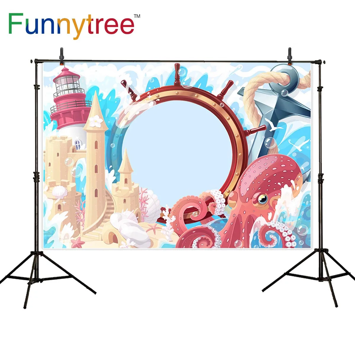 Фотофон Funnytree для детей с изображением морского замка дикой природы матросского