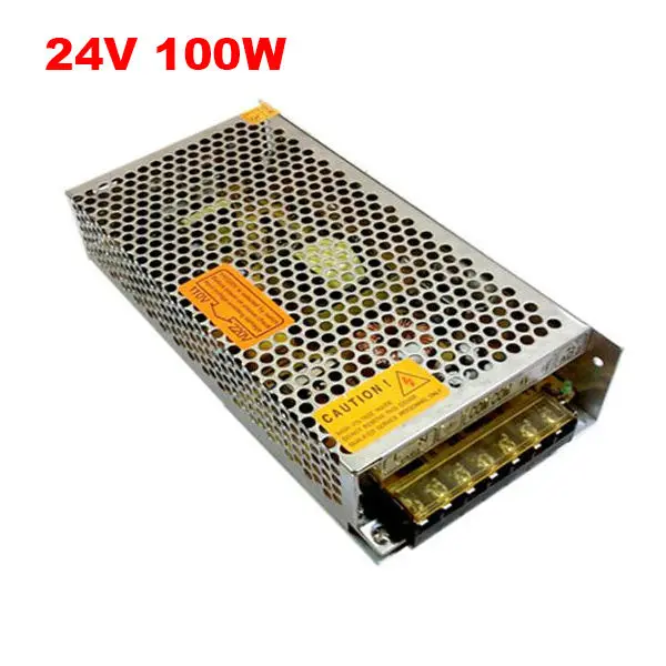 

AC-DC 24V 100W источник питания dc24v драйвер led 100W Светодиодный драйвер 100W, алюминиевый AC 110V 220V to 24V Световой трансформатор для светодиодной ленты